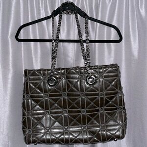 Big Buddha Metallic gunmetal Tote Purse